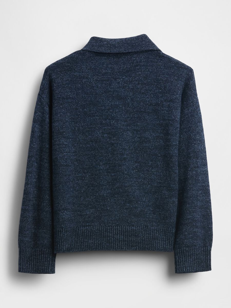 Maglione blu in misto cotone e poliestere Bambino_1