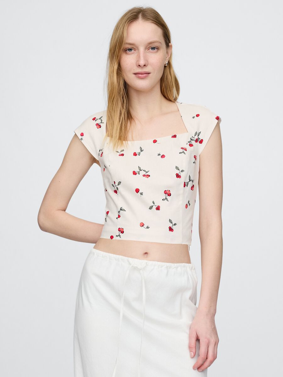 Blusa corta a fiori Gap Donna_0