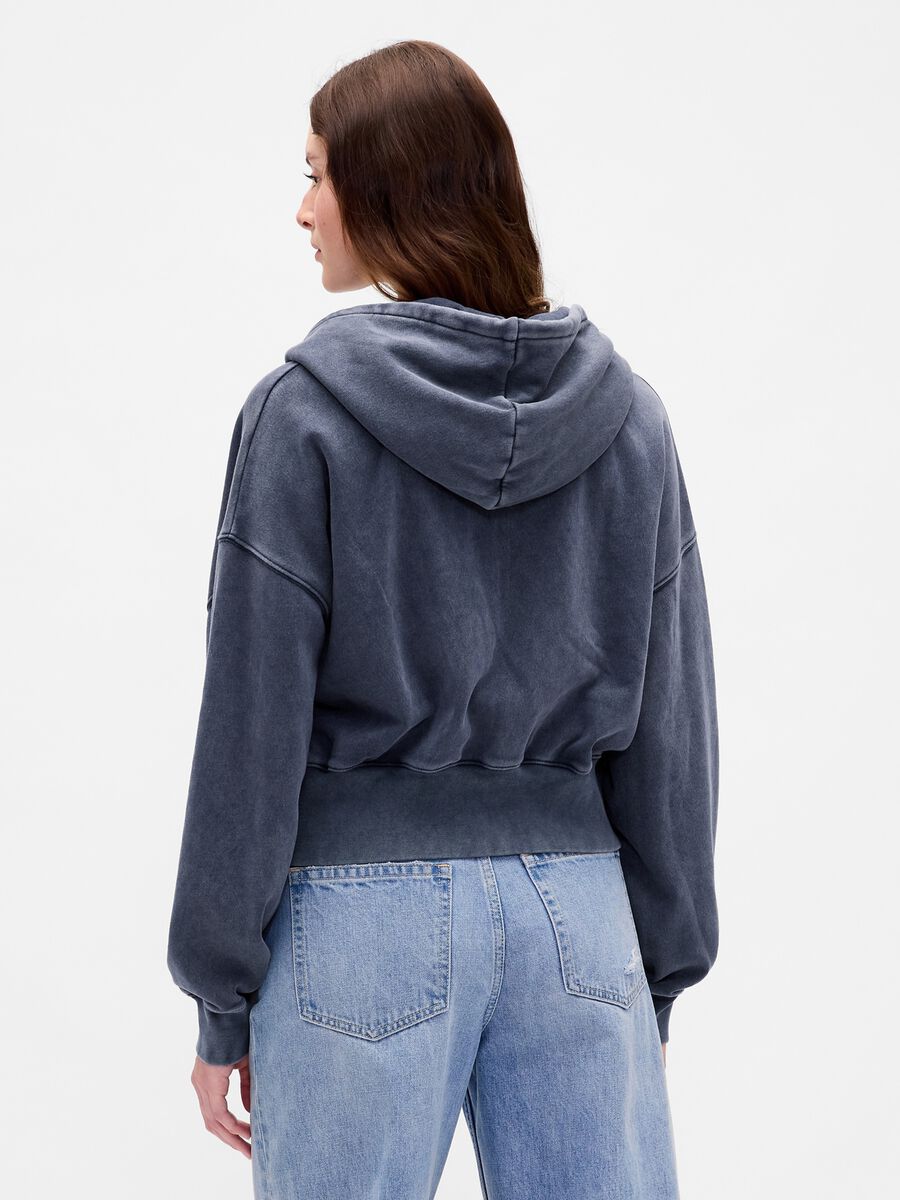 Grey hoodie with zip Woman_1