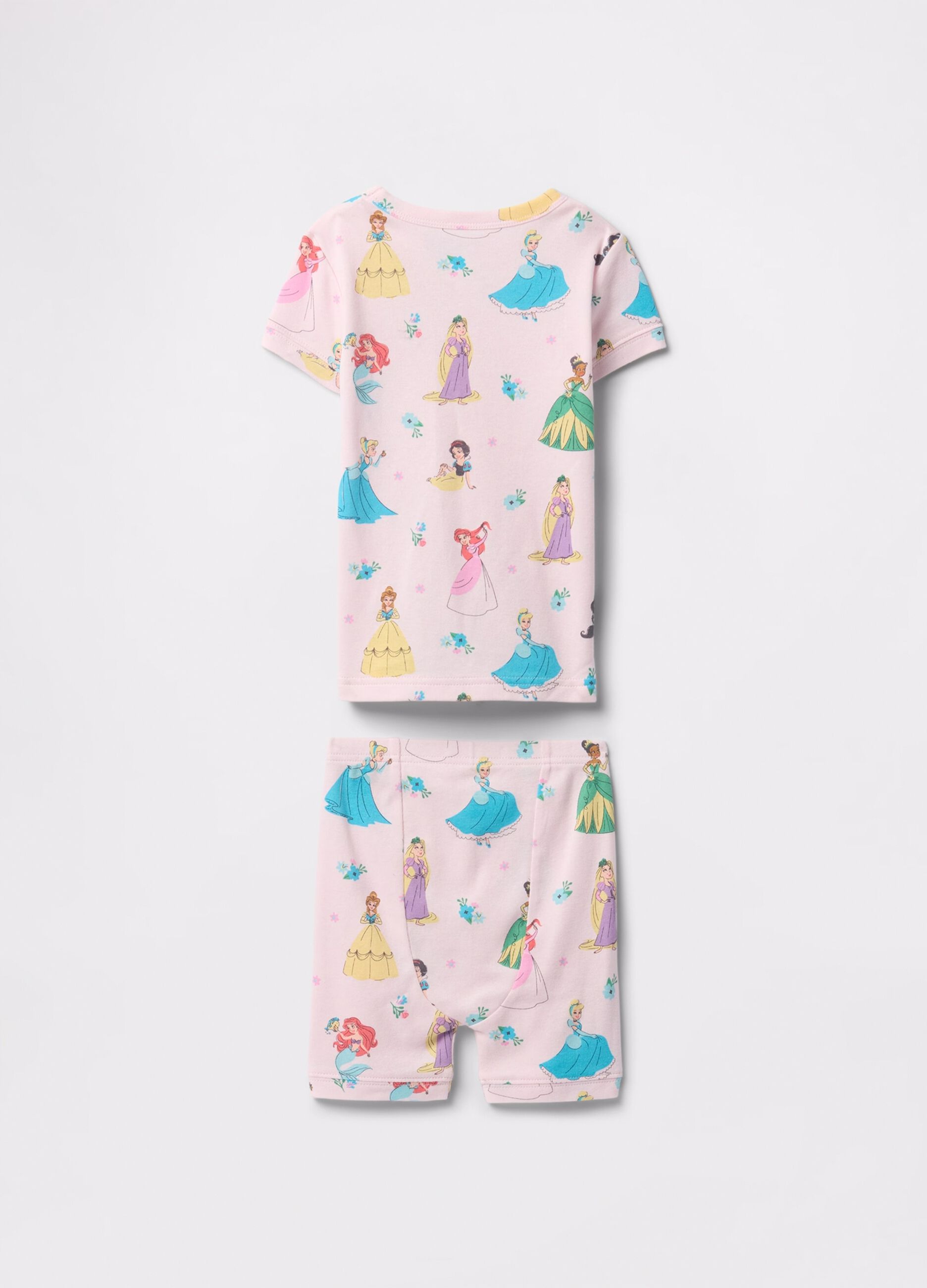 Pigiama rosa in cotone con stampa Principesse_1
