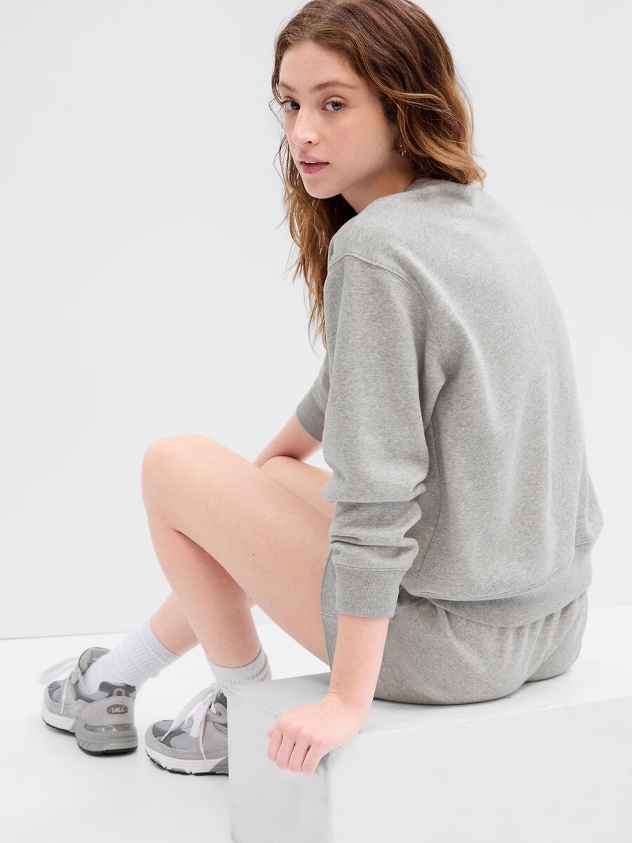 Sweatshirt with round neck and logo embroidery Woman_1