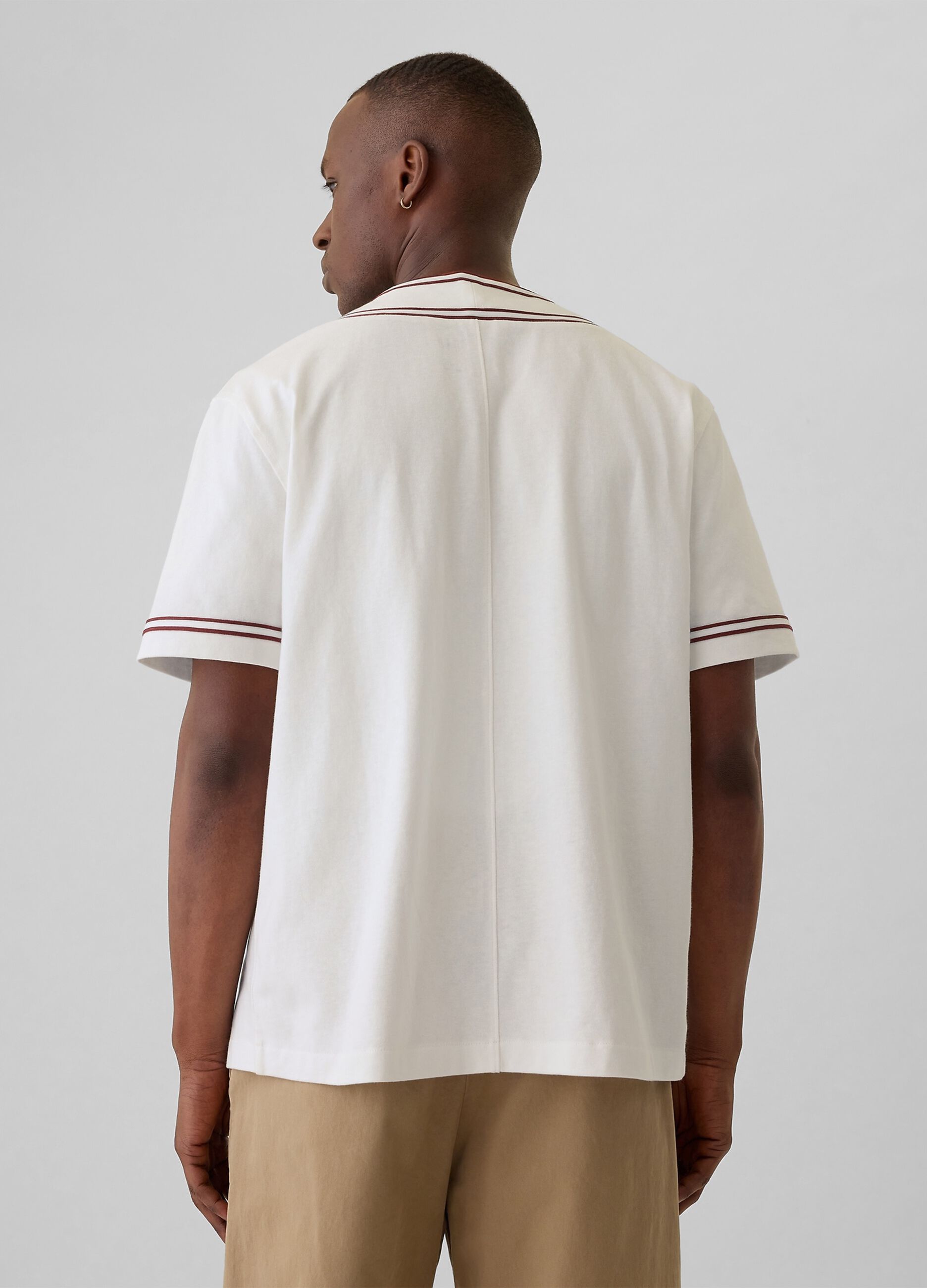T-shirt da baseball in cotone con ricamo logo_2