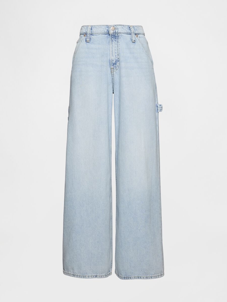 Jeans a gamba larga in misto cotone e Lyocell Donna_4