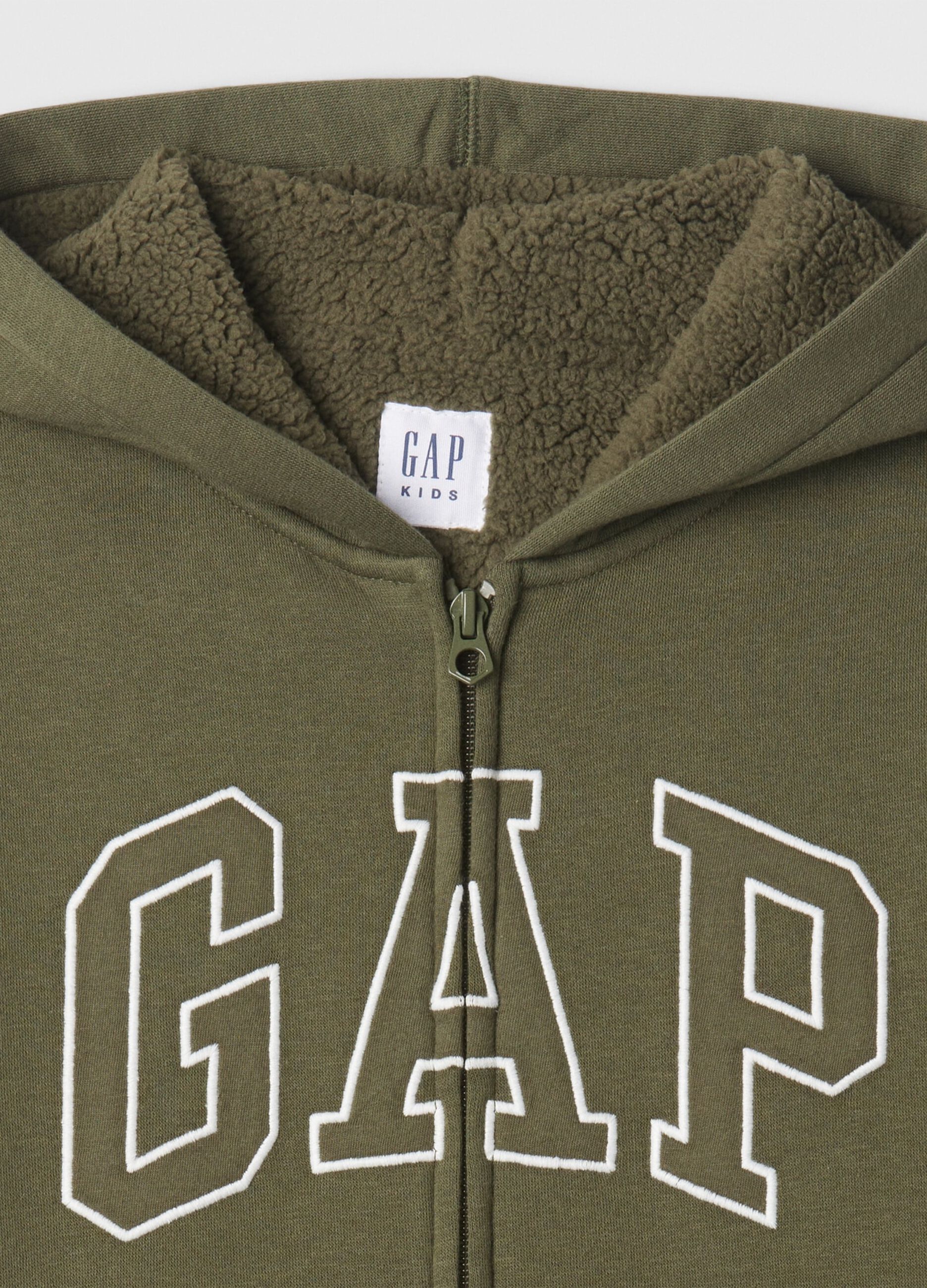 Full-zip sweatshirt and hood with sherpa lining_2