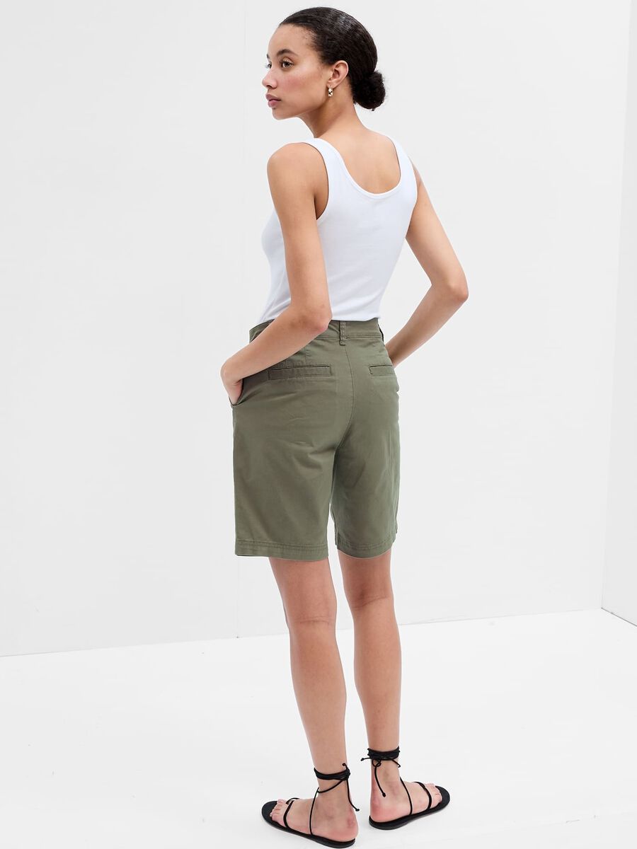 Bermuda chino in tela di cotone stretch Donna_1