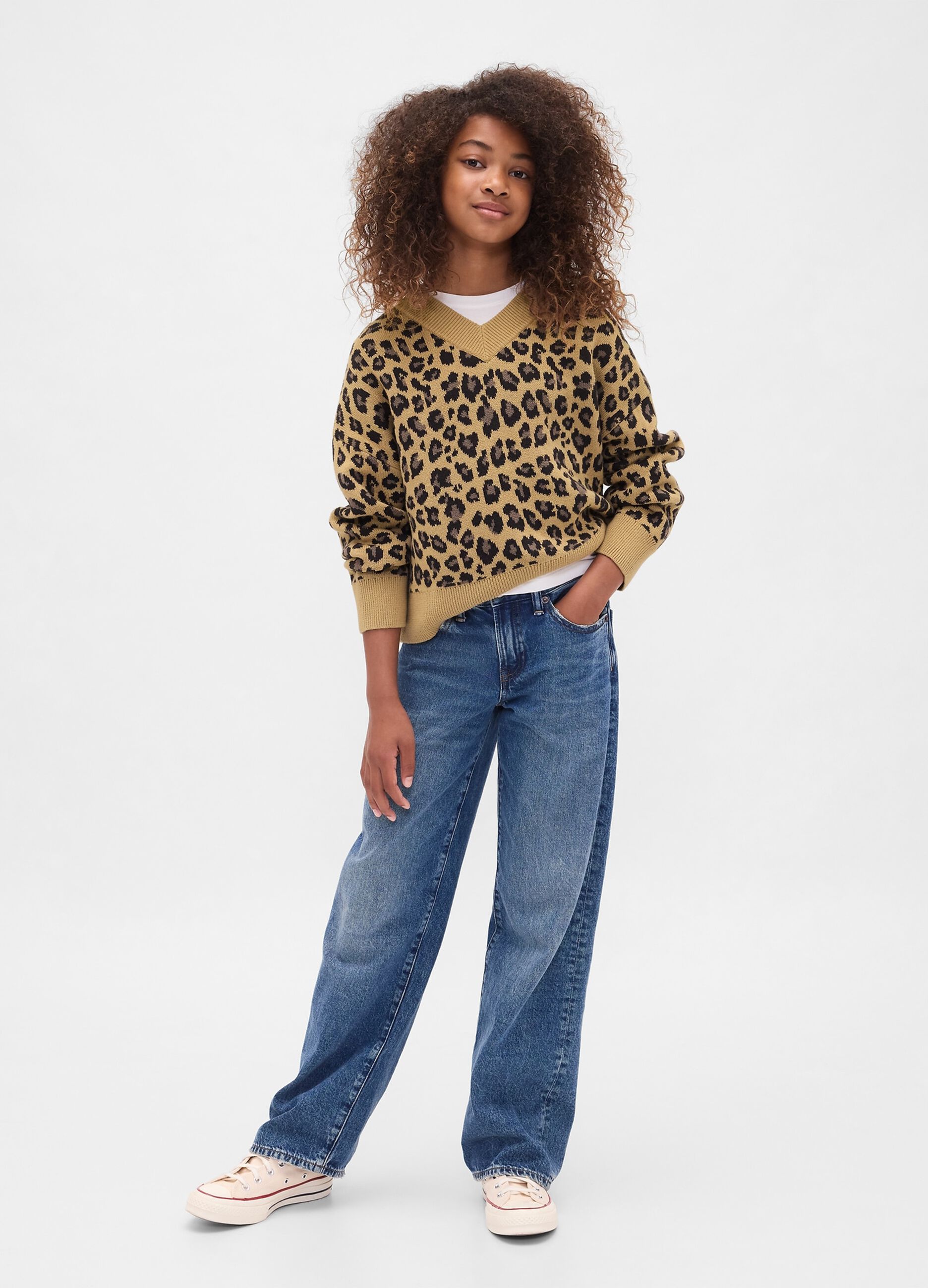 Maglione beige a stampa leopardata_2