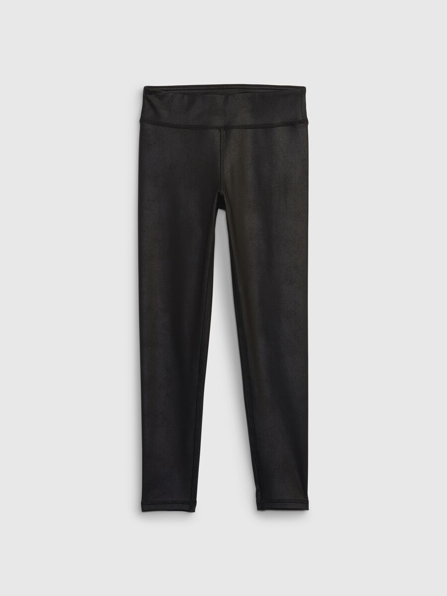 Leggings stretch effetto lucido Bambina_0