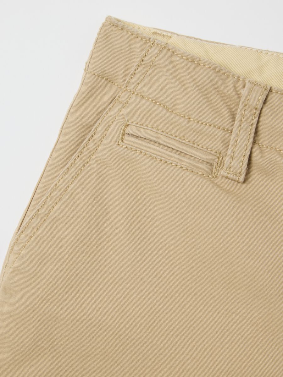 Pantaloni chino beige in cotone stretch Bimbo_2