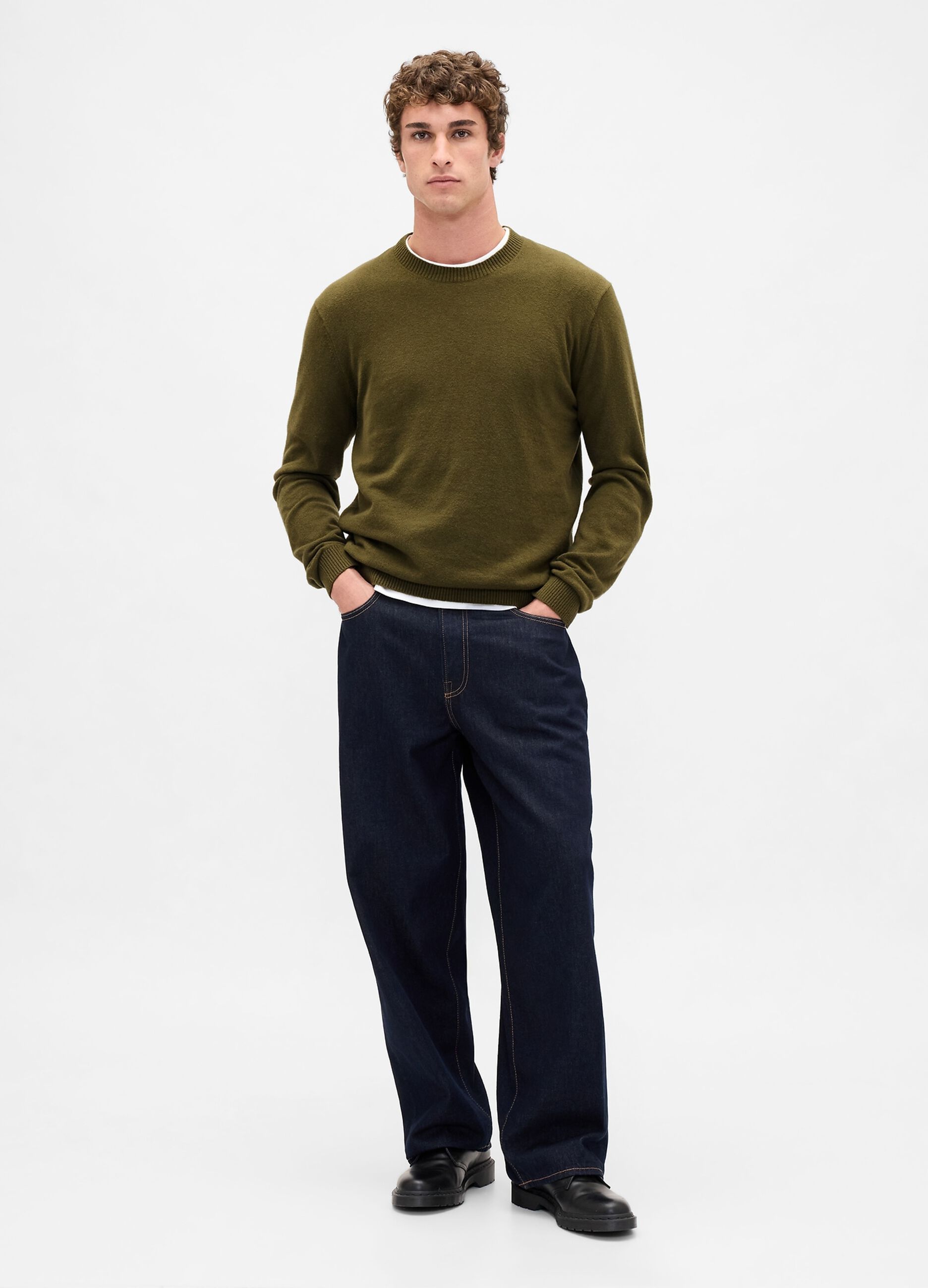 Maglione CashSoft girocollo in misto cotone