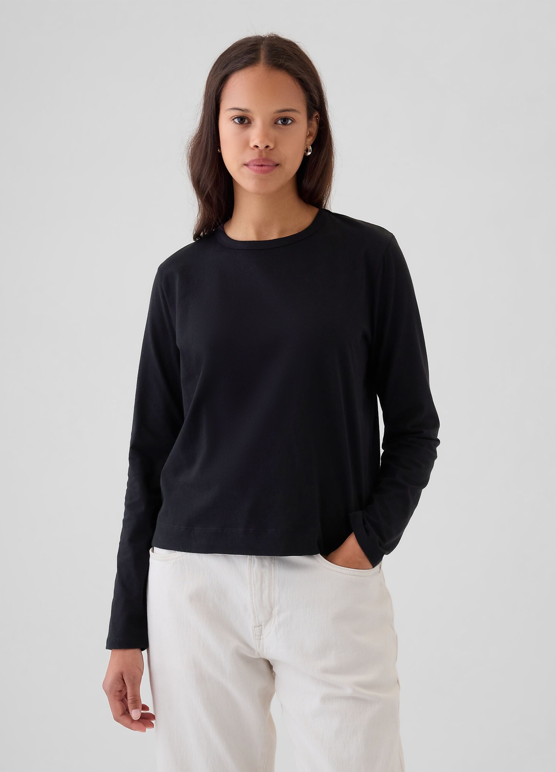 T-shirt a maniche lunghe in cotone
