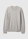 Maglione girocollo grigio chiaro in misto cotone_4