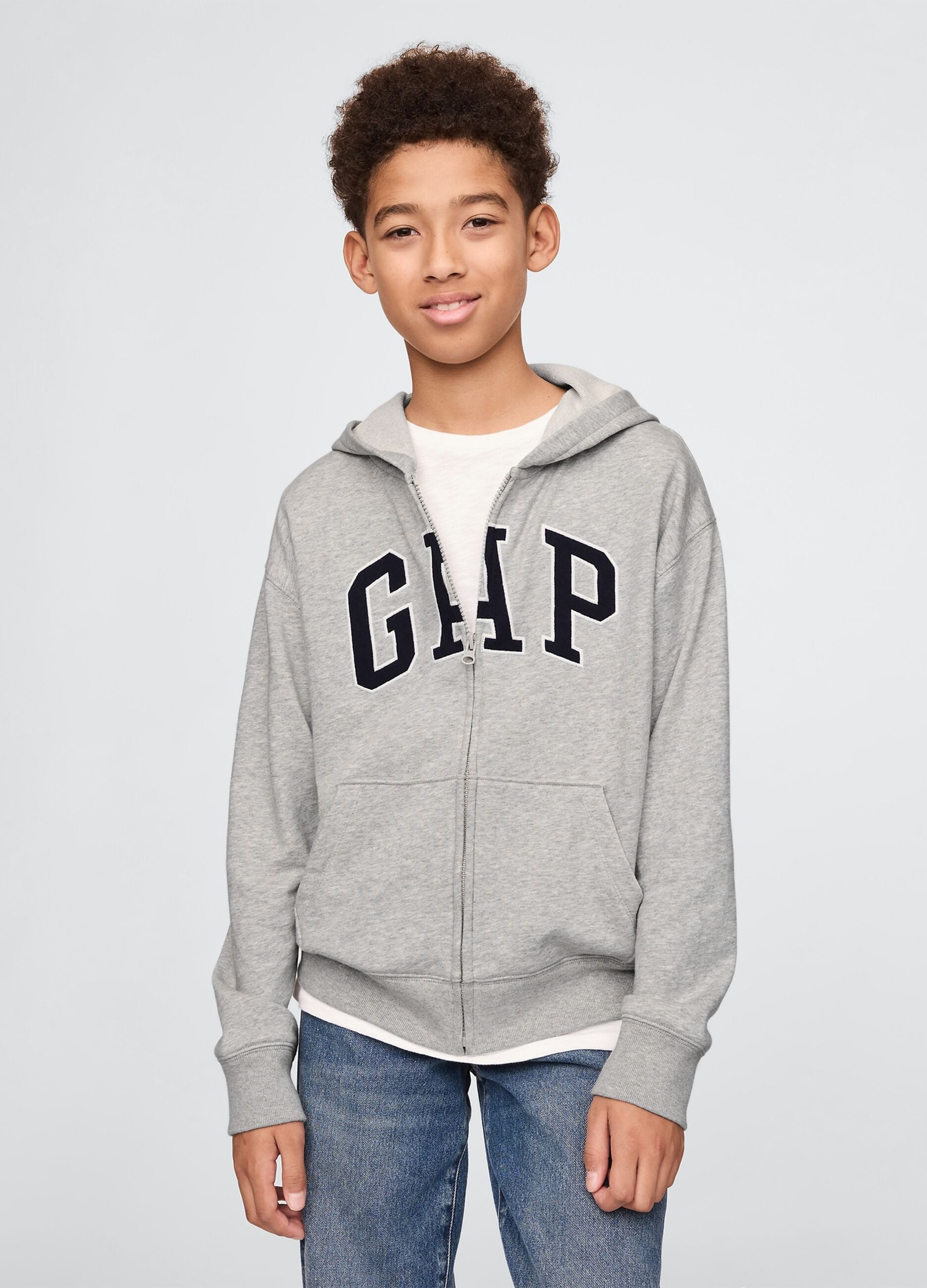 Felpa con logo GAP, cappuccio e full zip in misto cotone