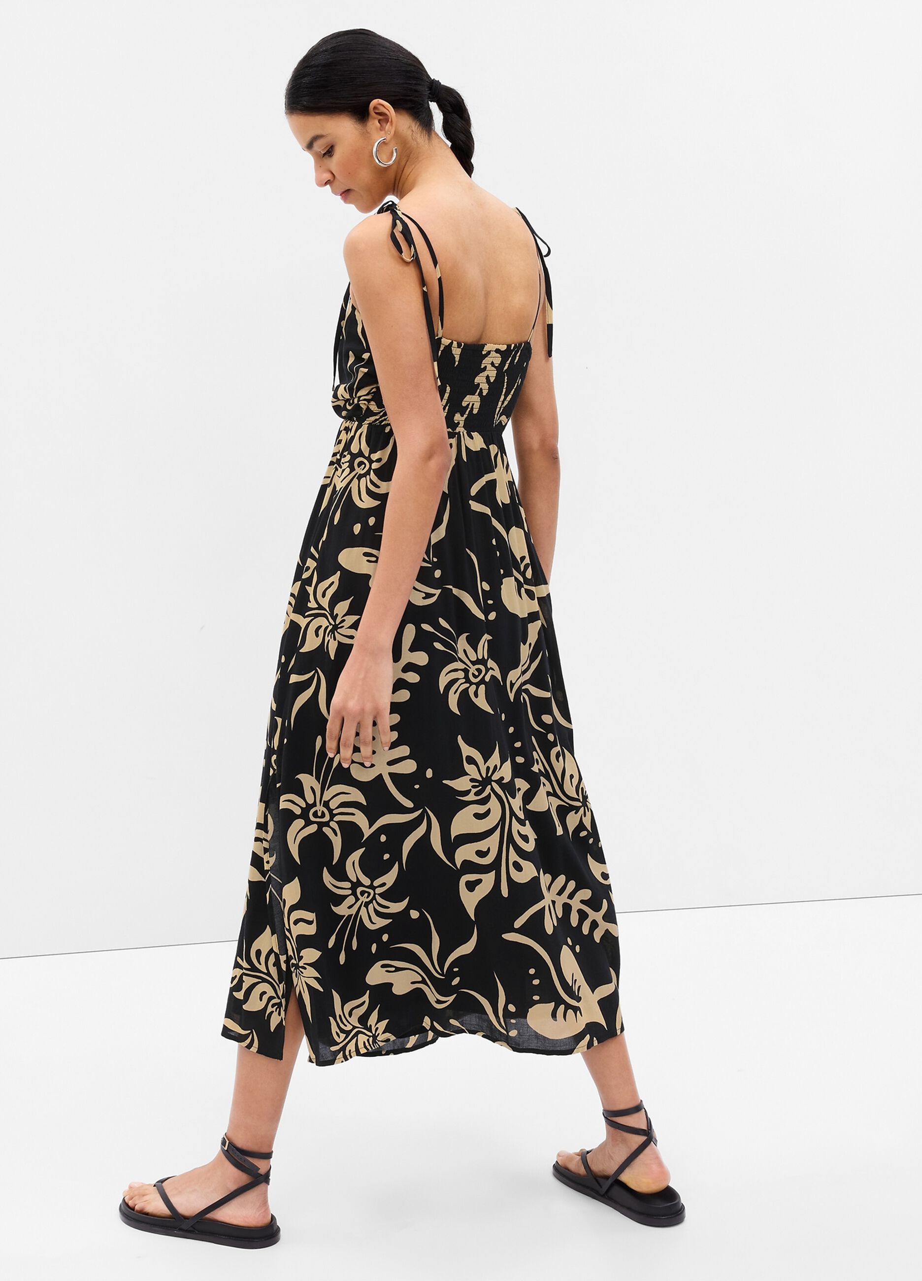 Empire-style midi dress with floral print_1