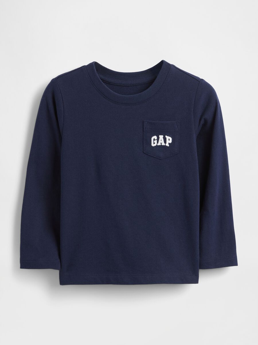 Long-sleeved Blue Cotton Shirt Boy_0