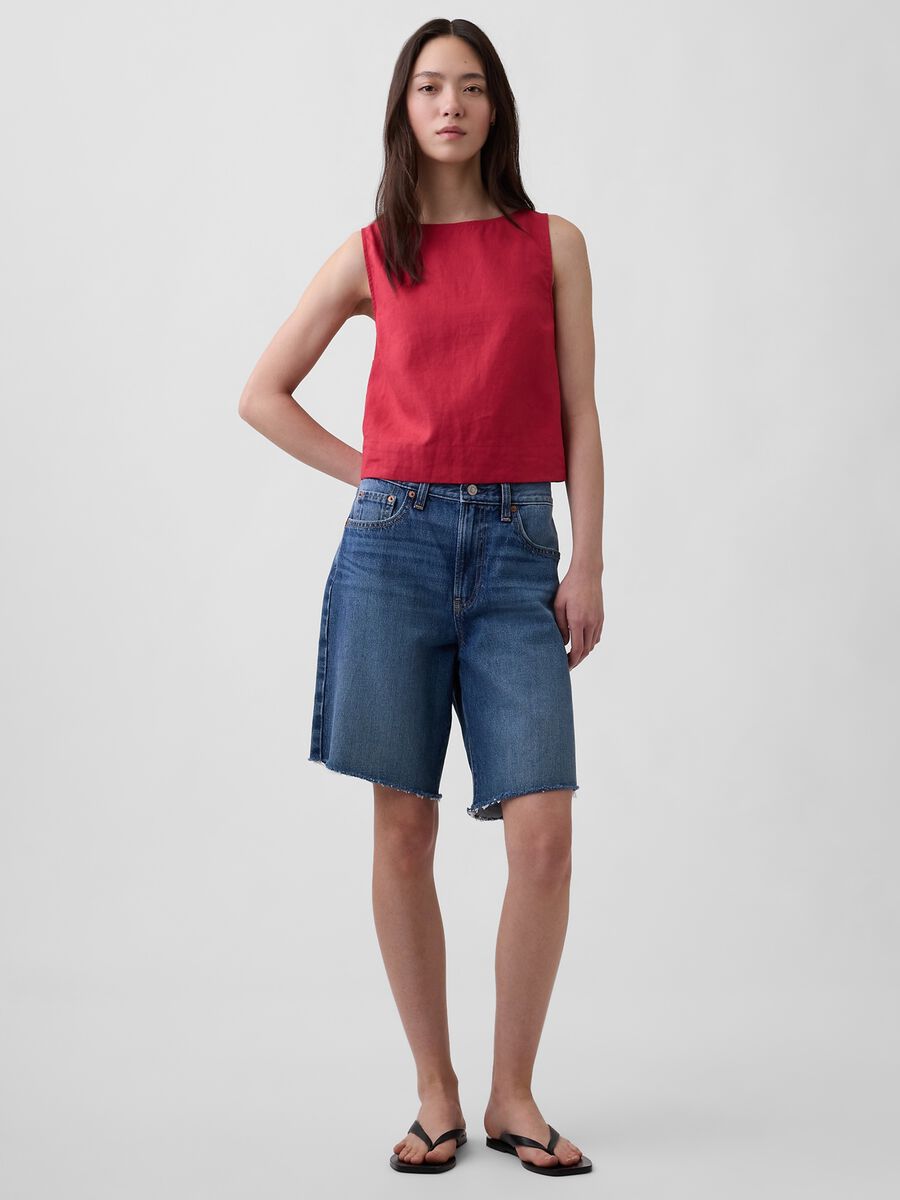 Tank top in misto lino Donna_4