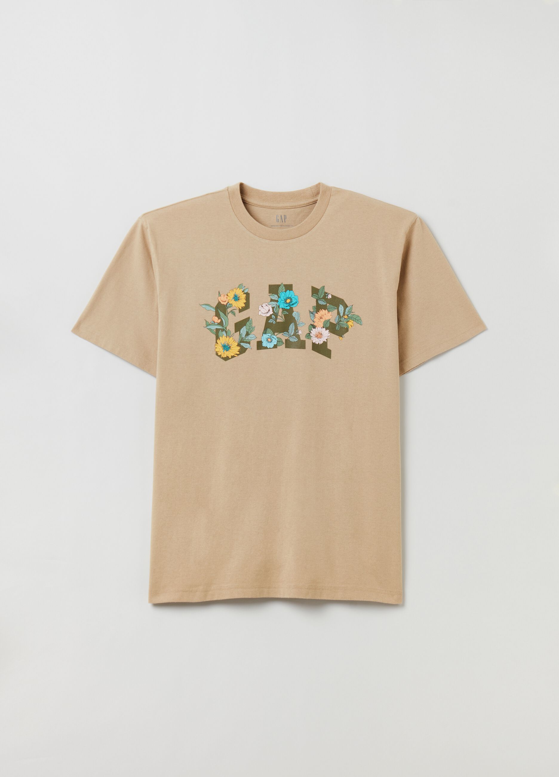 T-shirt in cotone con logo floreale