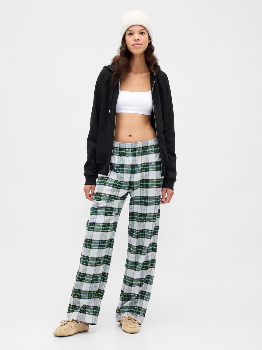 Pigiama verde a quadri in cotone Donna_2