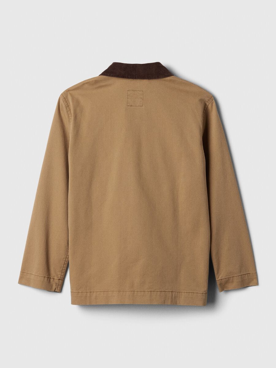 Shacket full-zip con colletto in corduroy Bambino_1