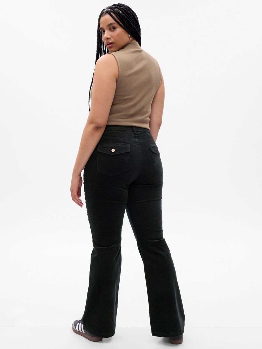 Pantaloni flare fit in corduroy Donna_4