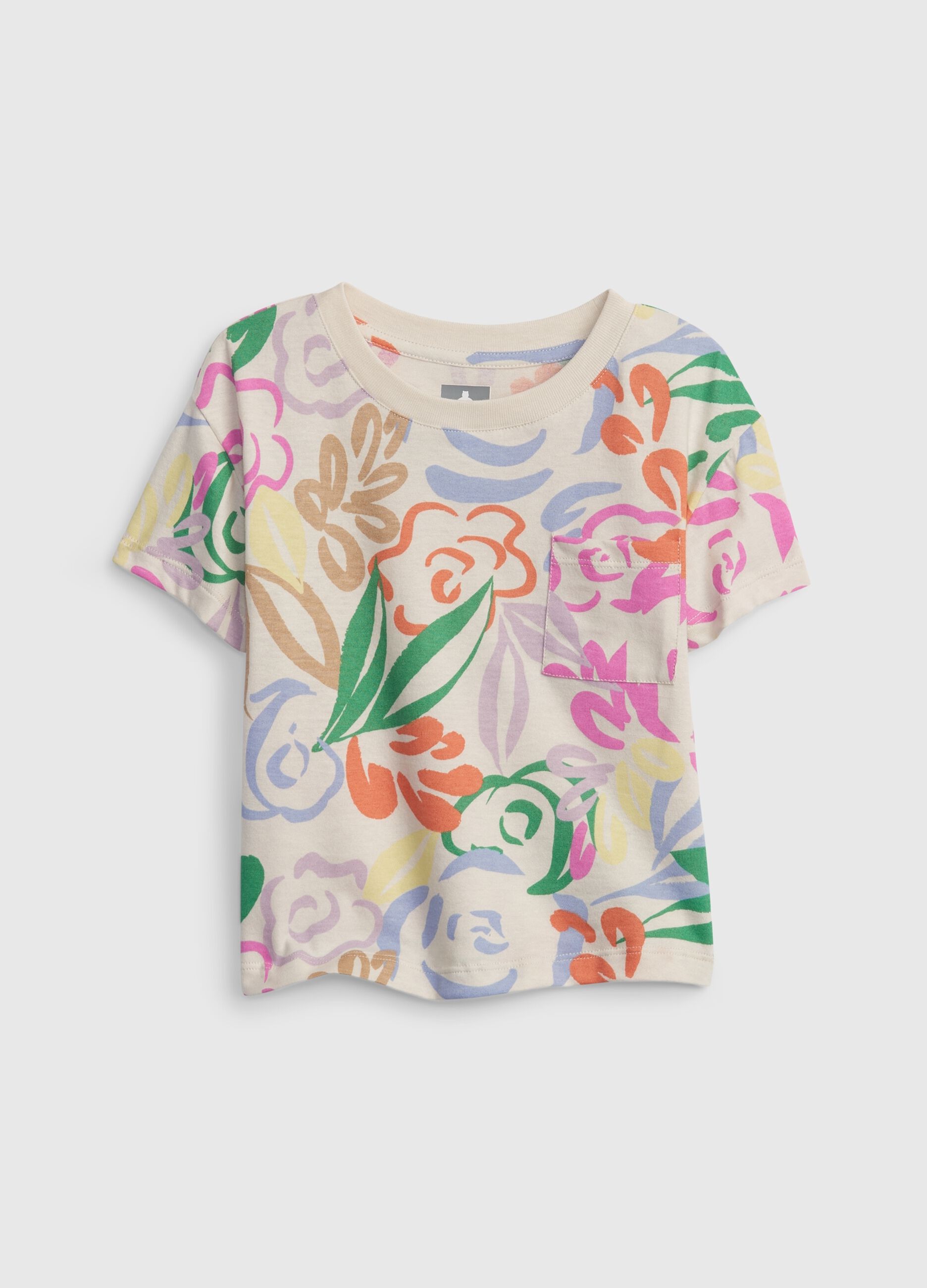 T-shirt floreale con taschino