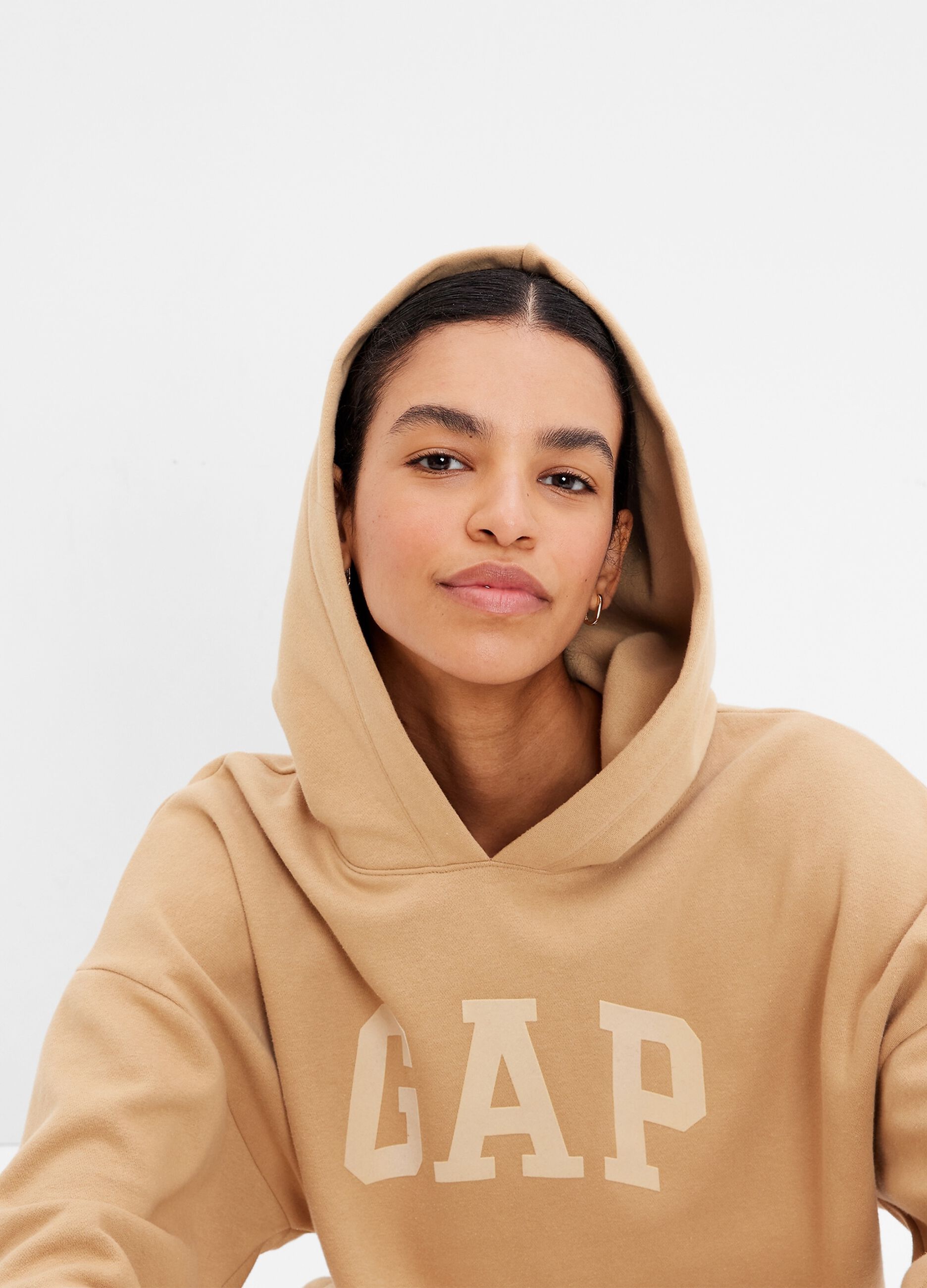 Felpa oversize con cappuccio e logo