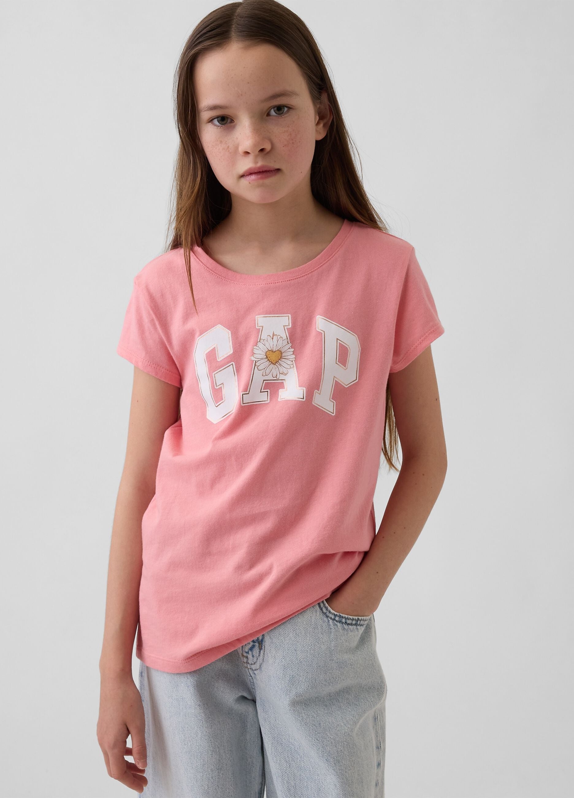T-shirt a maniche corte in cotone con logo GAP