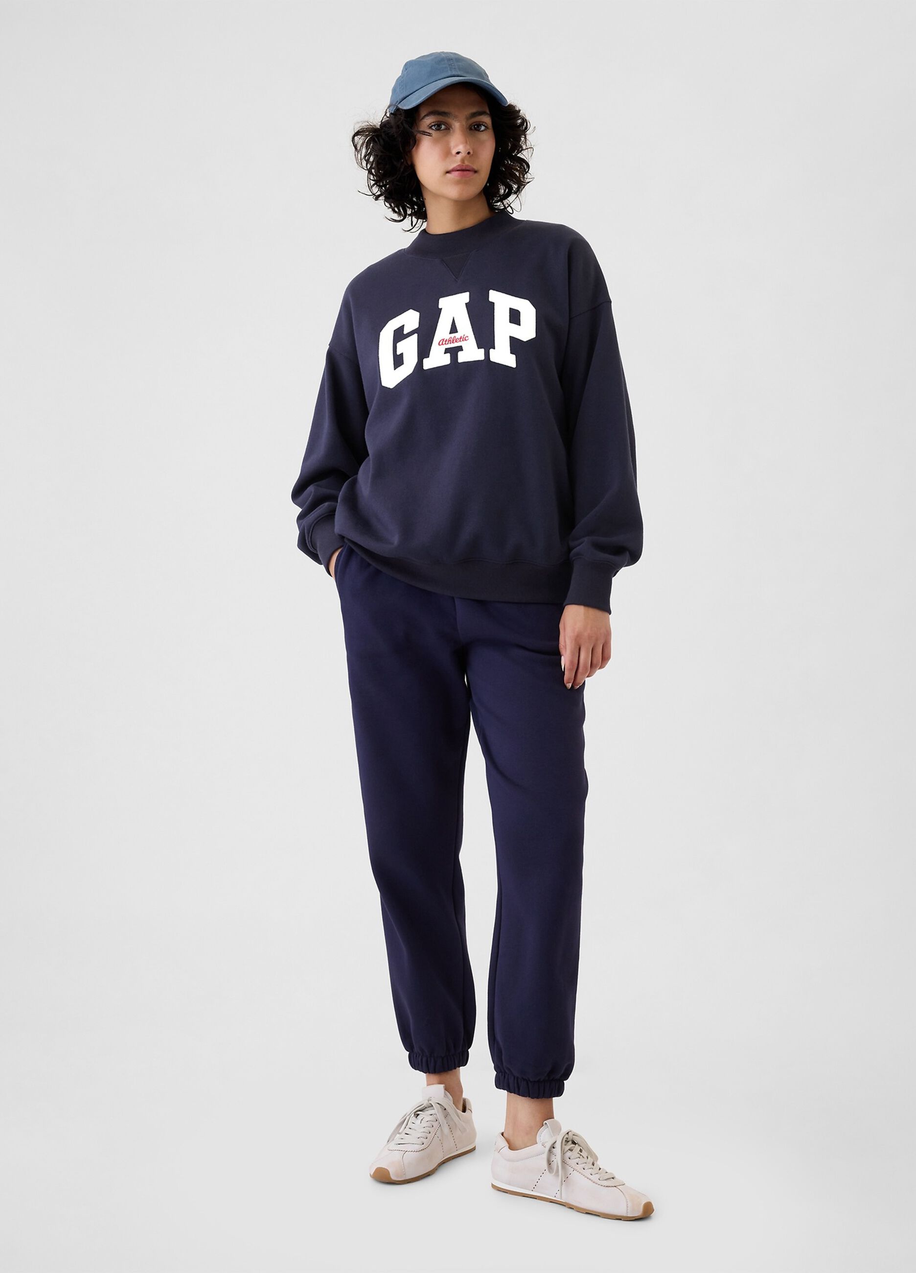 Felpa oversize mock neck con logo Athletic_1