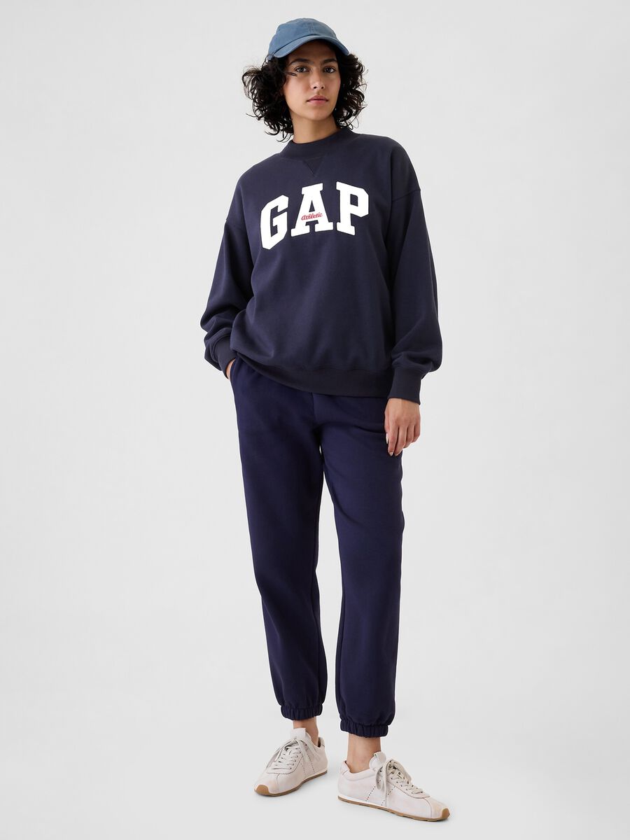 Felpa oversize mock neck con logo Athletic Donna_1