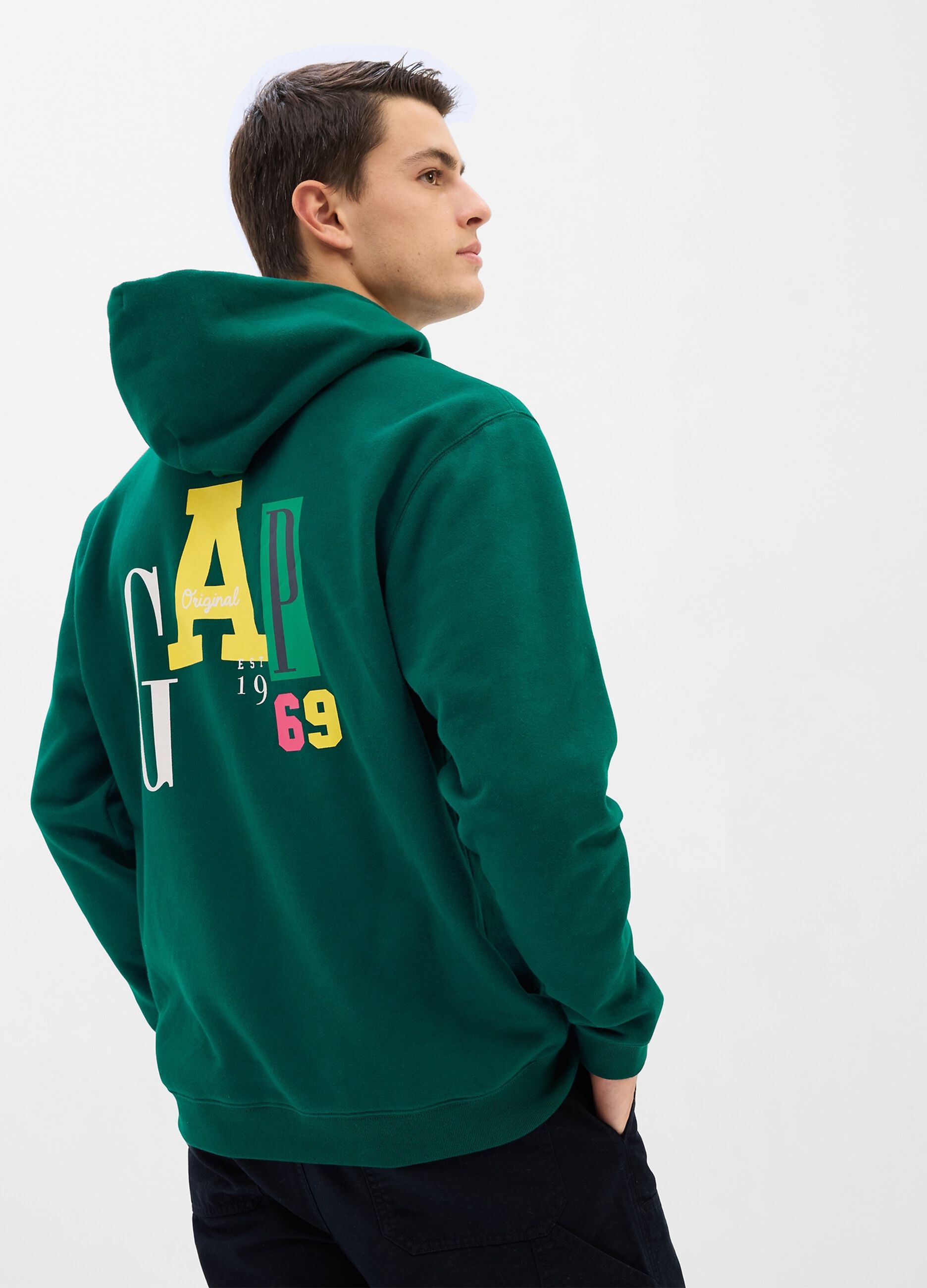 Hoodie with multicoloured printed logo_1