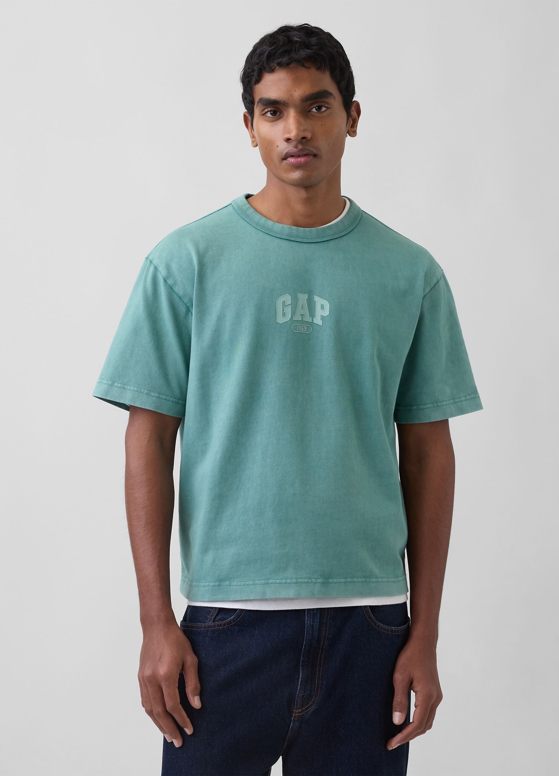 T-shirt a maniche corte in puro cotone con logo GAP