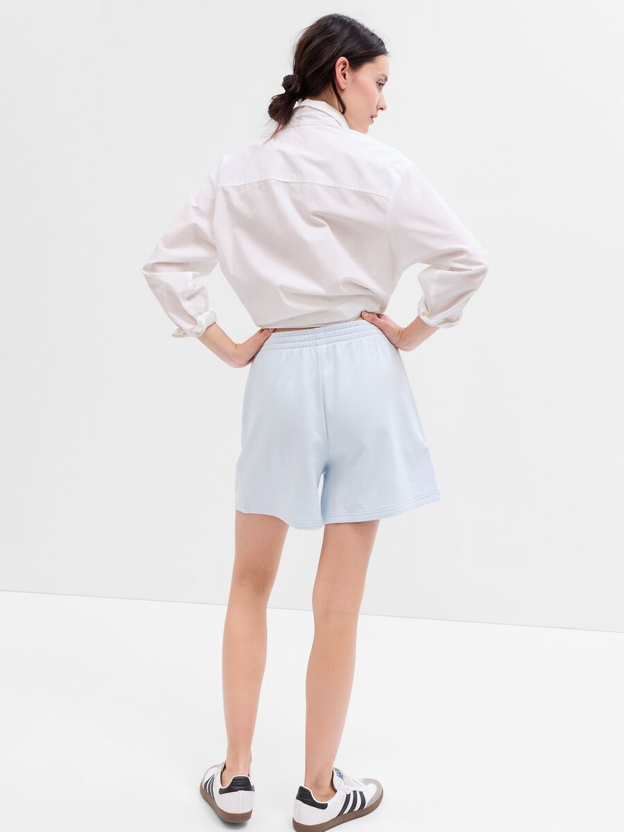 High-rise plush shorts with logo print Woman_1