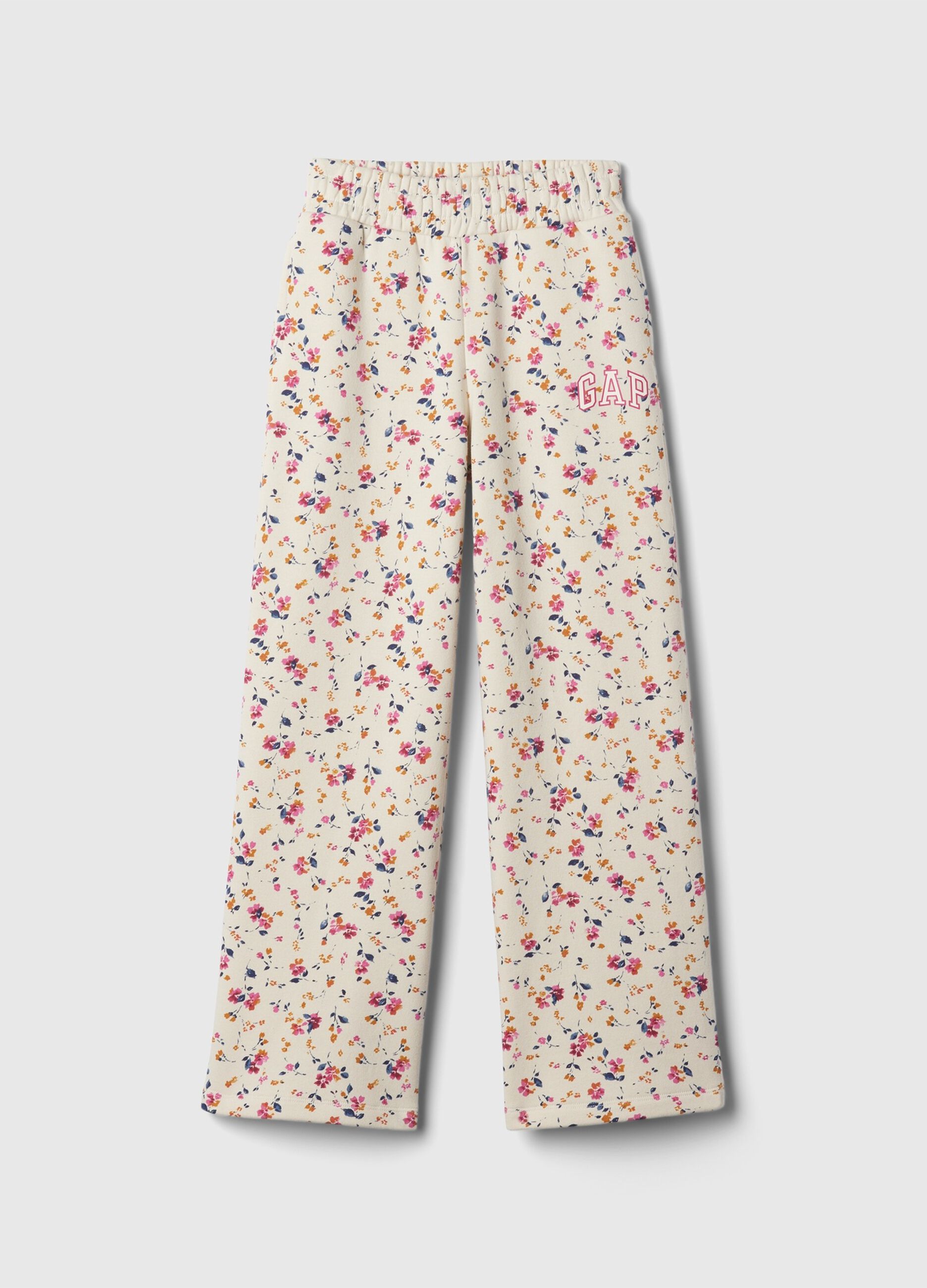 Joggers a gamba larga con ricamo logo_4