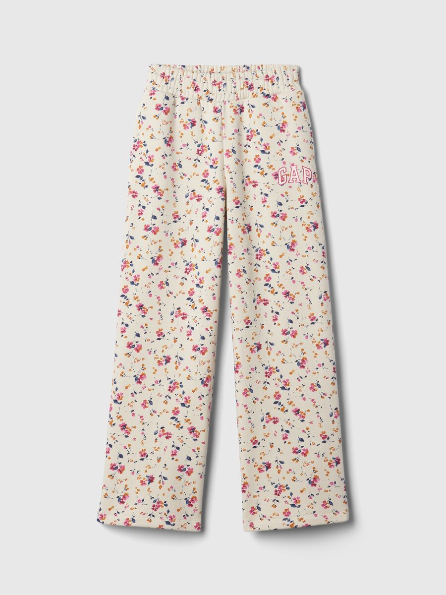 Joggers a gamba larga con ricamo logo Bambina_4