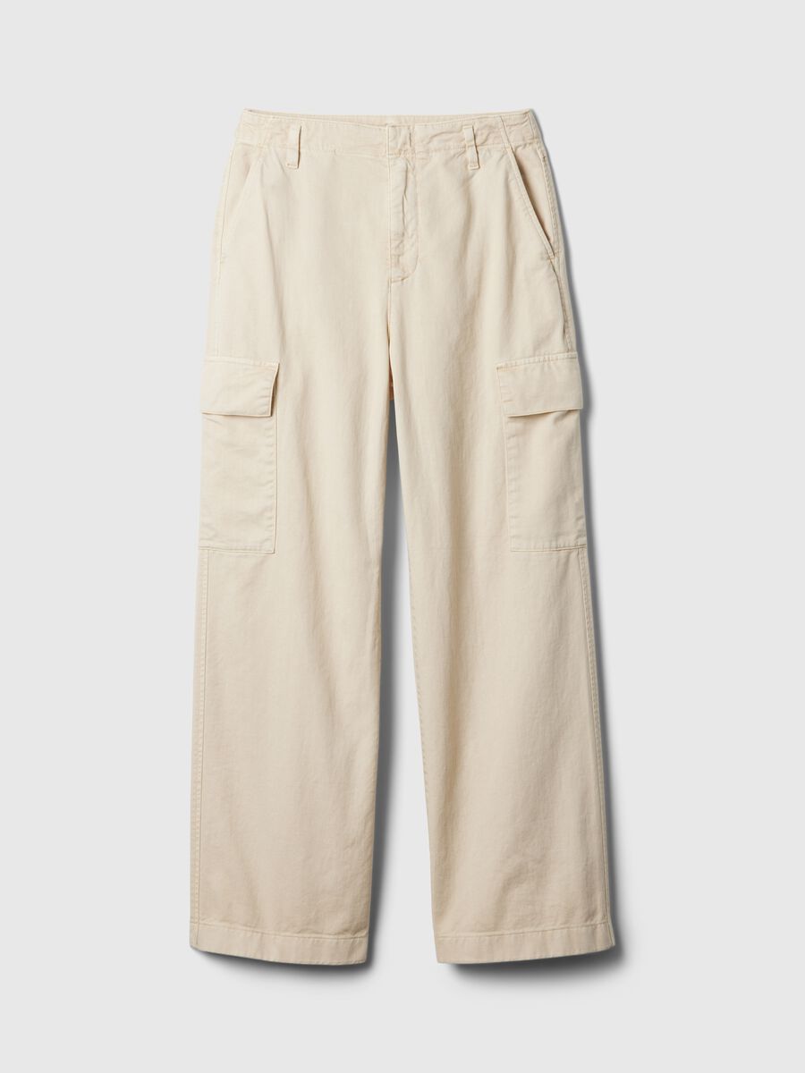 Pantaloni cargo loose fit in cotone Donna_4