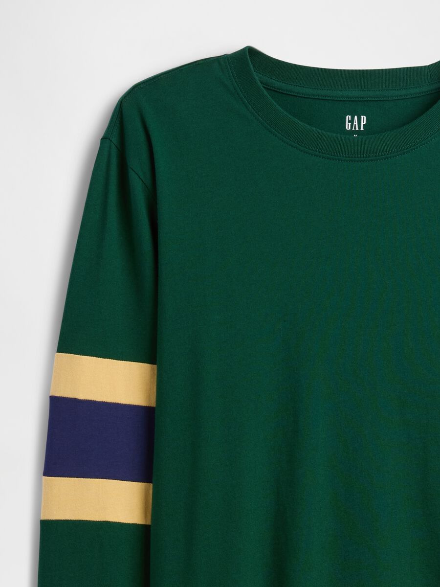 Maglia verde a maniche lunghe in cotone Uomo_4