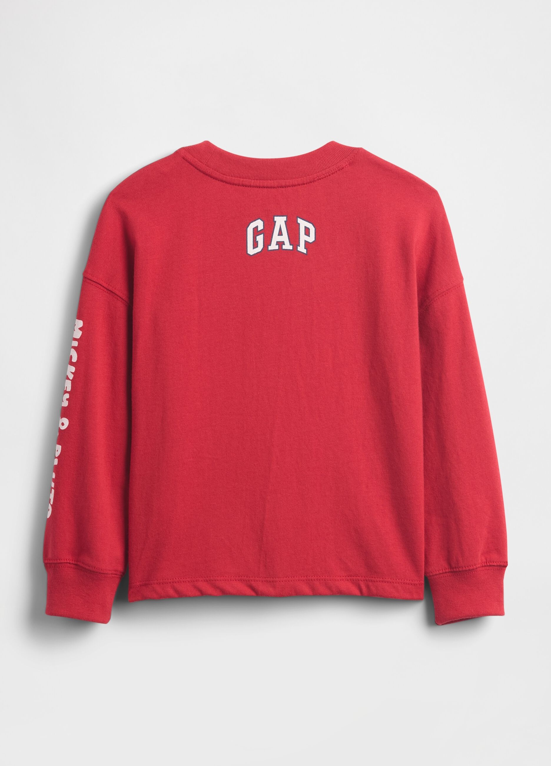 Maglia rossa a maniche lunghe con stampa grafica