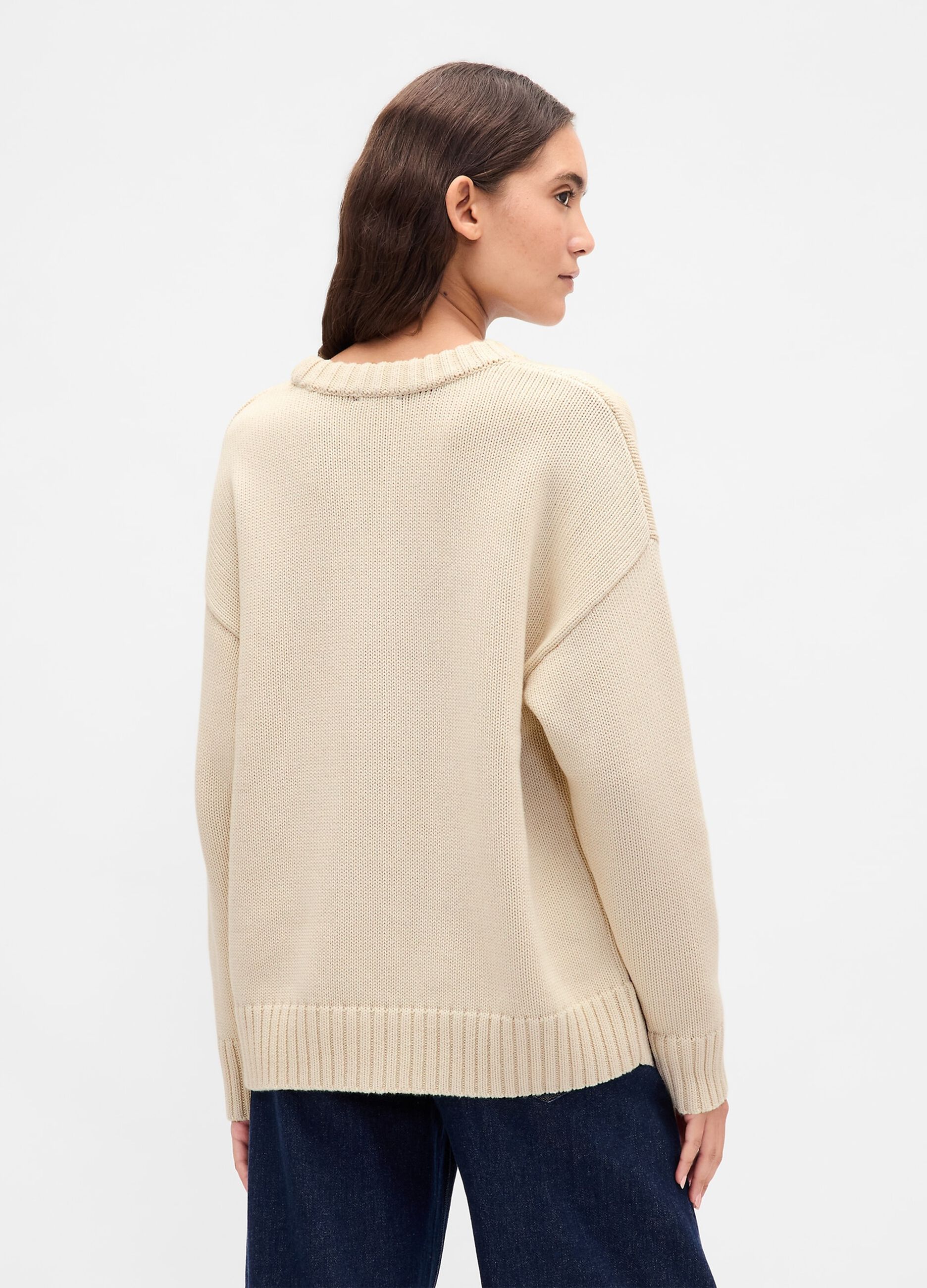 Pullover beige in cotone_2