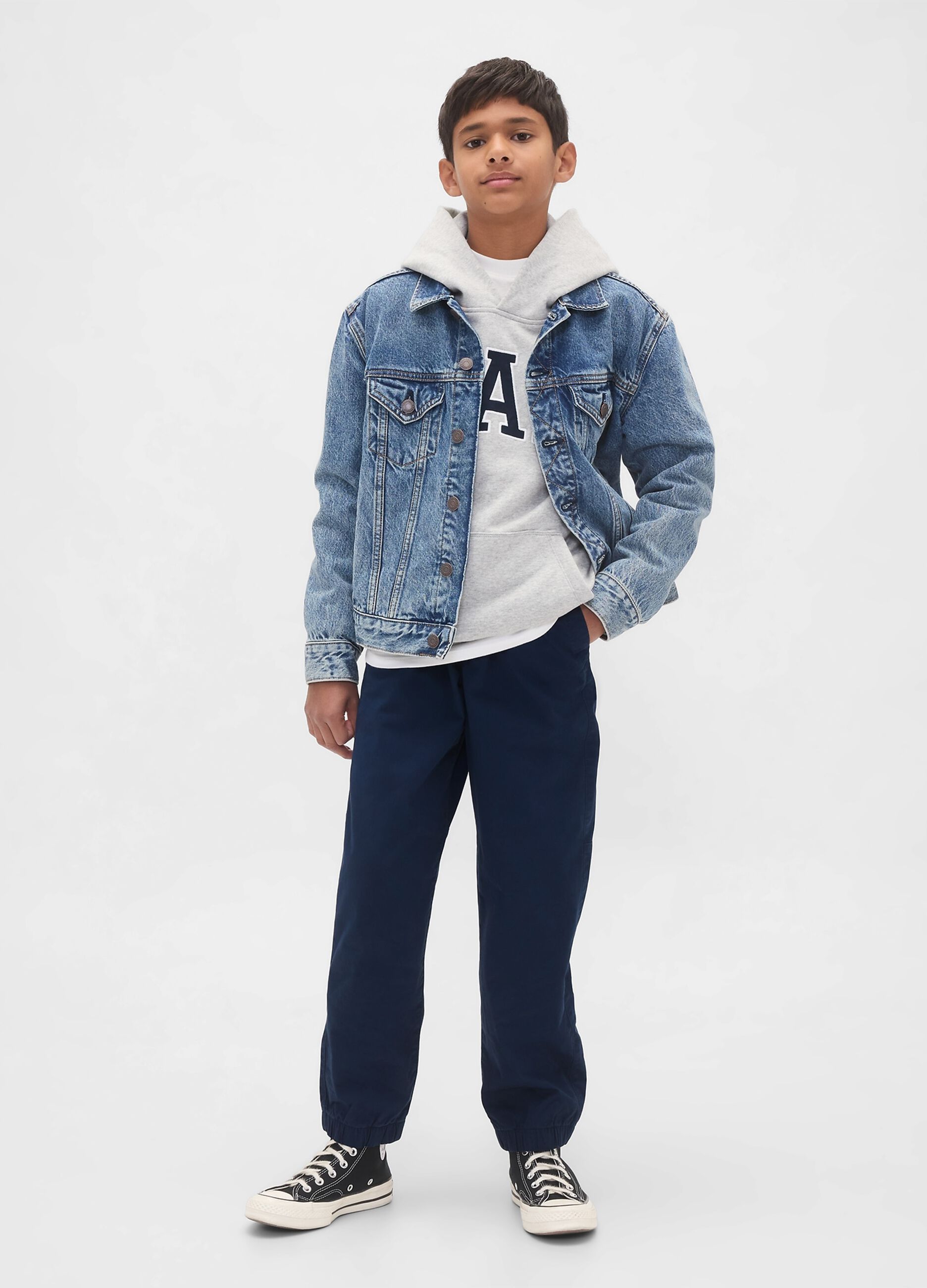 Pantaloni blu elasticizzati
