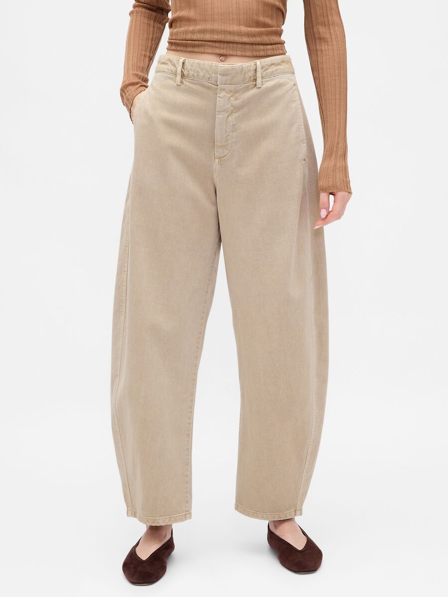 Beige Cotton Trousers Woman_1