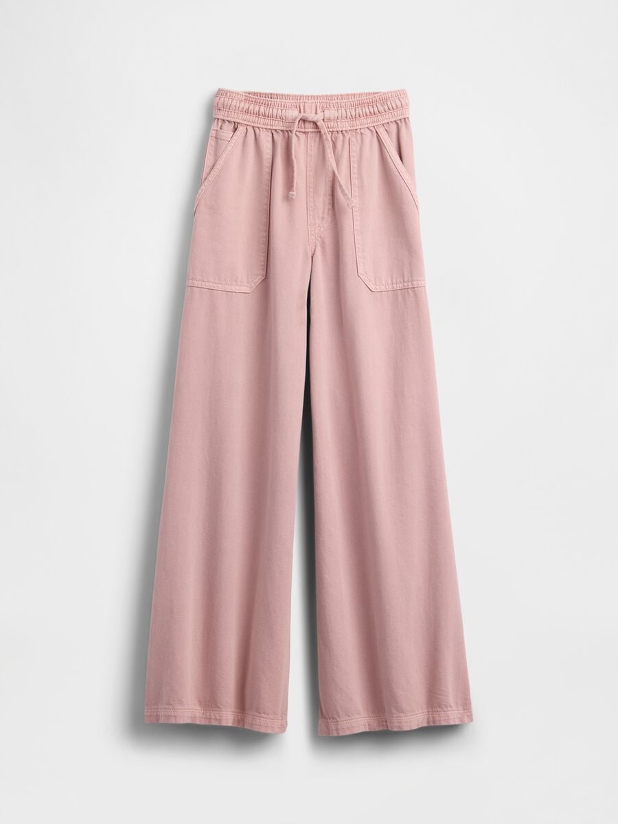 Pantaloni wide leg in puro cotone Bambina_3