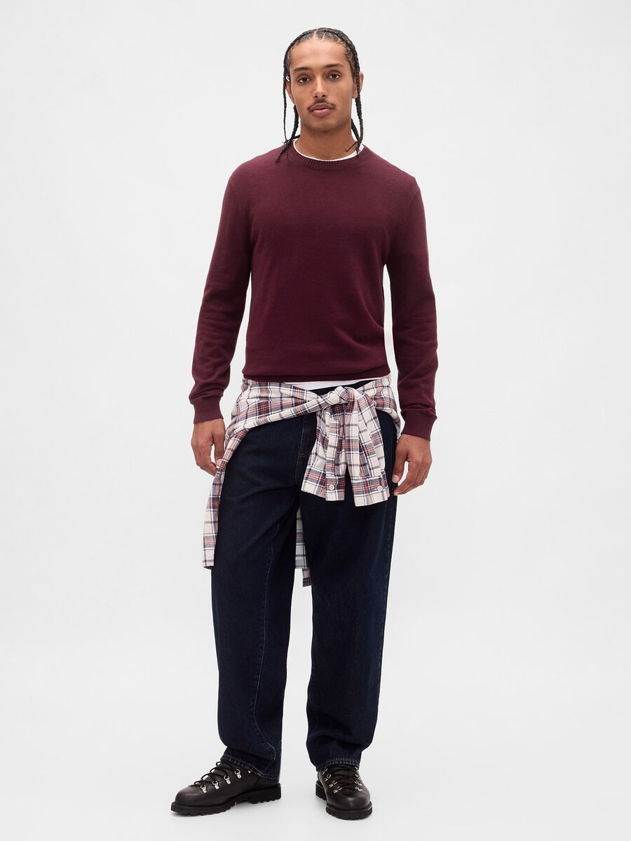 Maglione viola in misto cotone Uomo_0