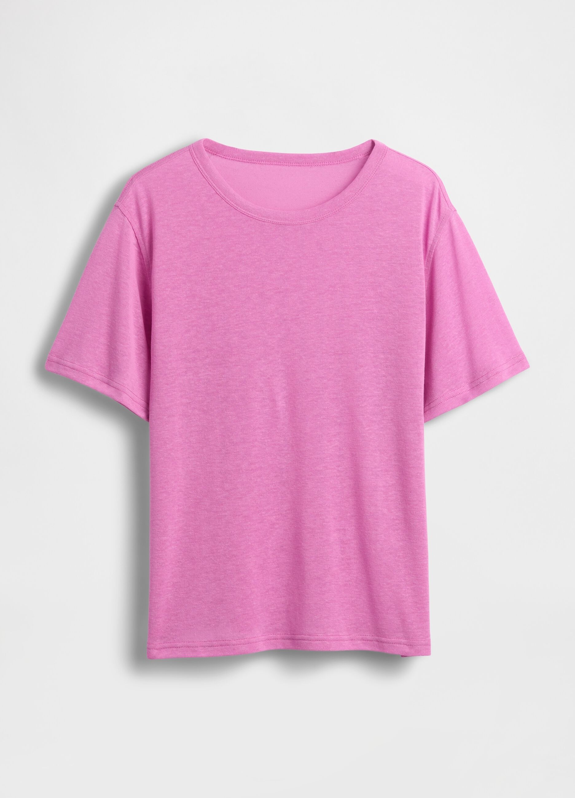 T-shirt a maniche corte in misto lino