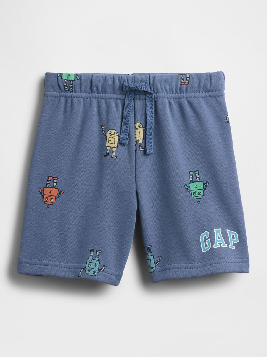 Shorts in misto cotone con logo GAP e stampa robot Bimbo_0