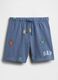 Shorts in misto cotone con logo GAP e stampa robot_0
