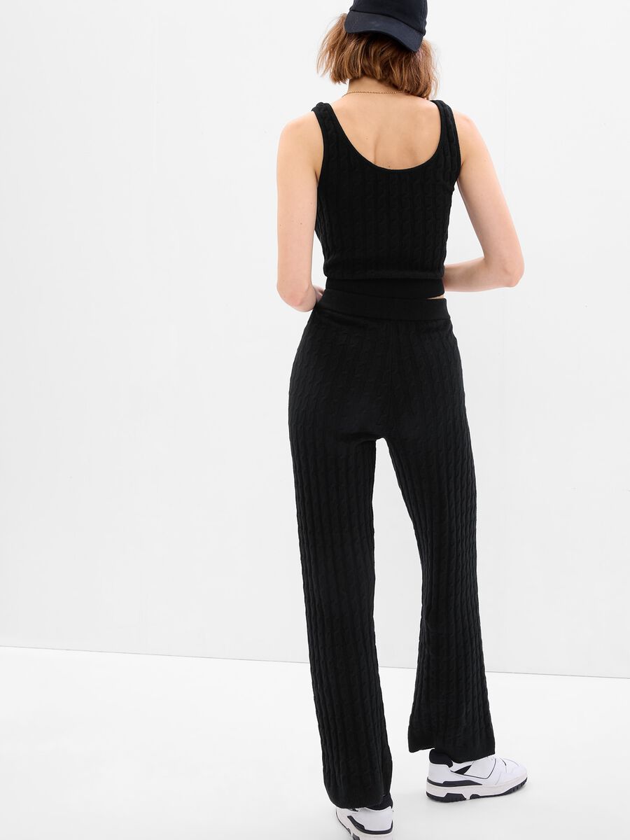Wide-leg trousers with cable design Woman_1