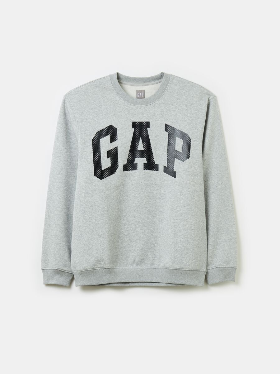 Felpa con stampa logo effetto mesh Uomo_0