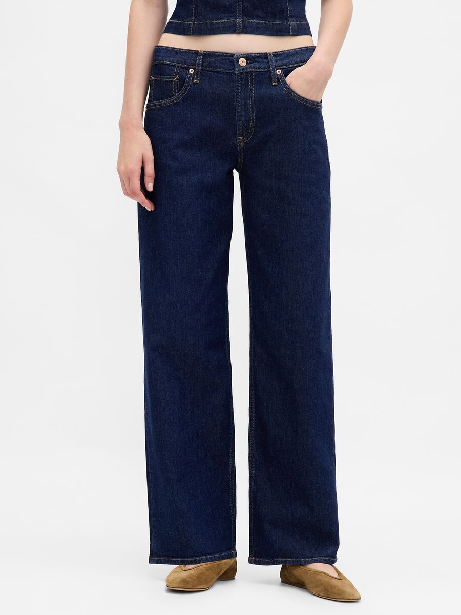 Pantaloni denim blu elasticizzati Donna_1