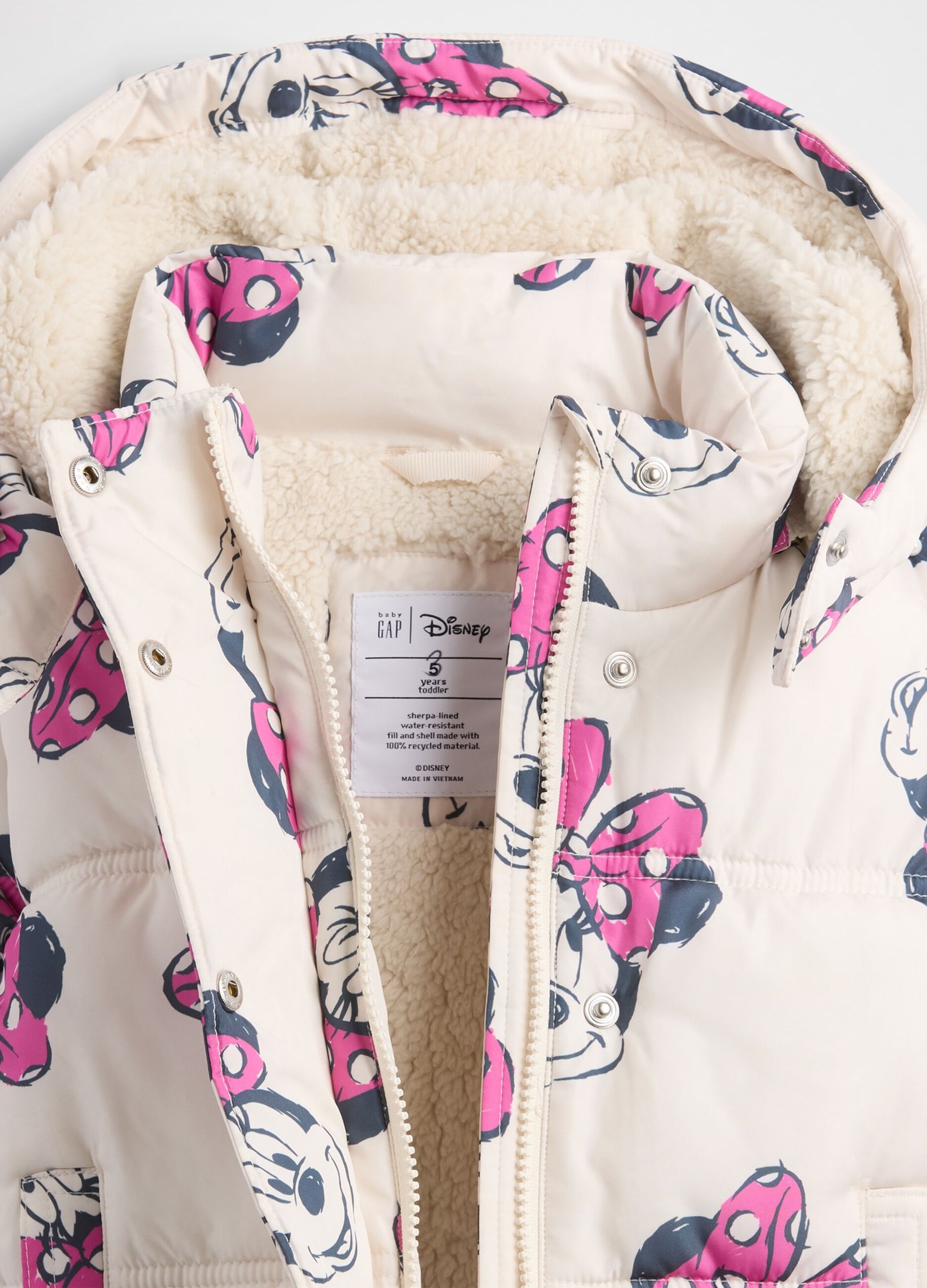 Giacca imbottita beige con stampa Disney_2