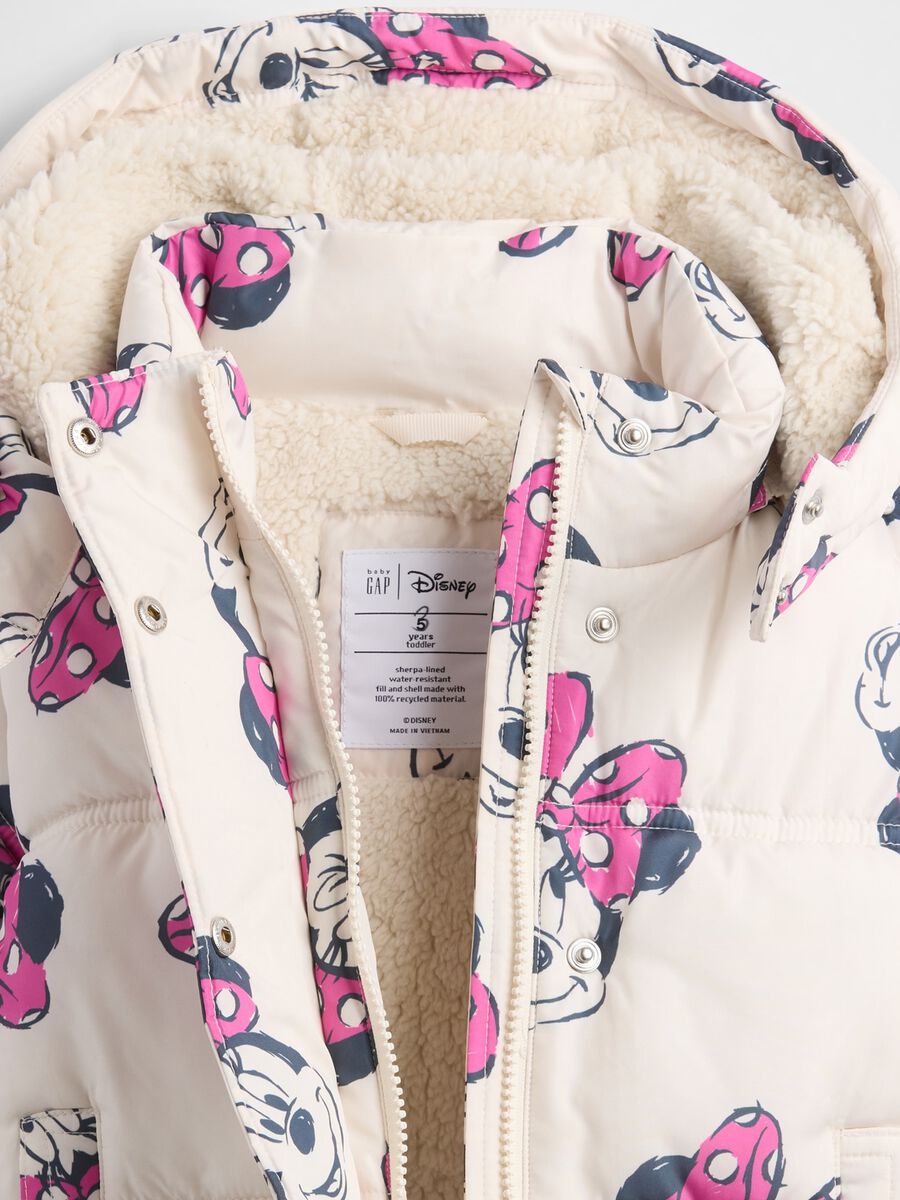 Beige Padded Jacket with Disney Print Girl_2