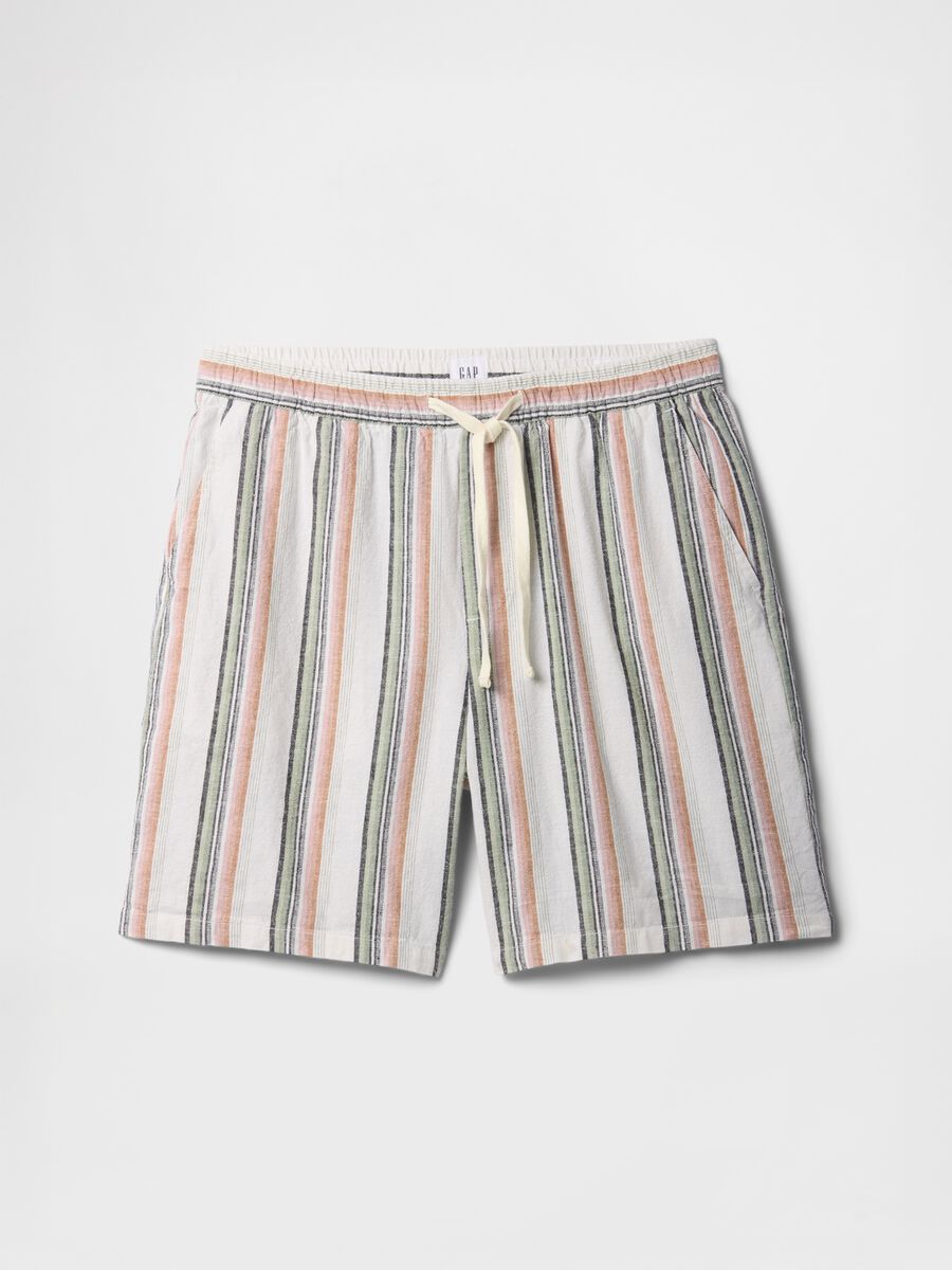 Completo in lino a righe multicolor Uomo_3